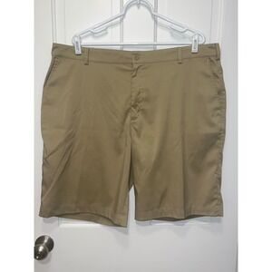 Nike Golf Tour Performance Dri-FIT Shorts Mens 40 Khaki Tan Flat Front Athletic
